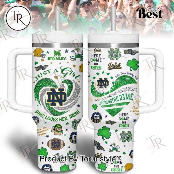 NCAA Notre Dame Fighting Irish Just A Girl Who Loves Her Irish 40oz Tumbler