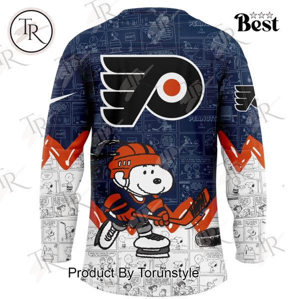 Philadelphia Flyers Peanuts Night 2025 75th Anniversary Hockey Jersey – Blue