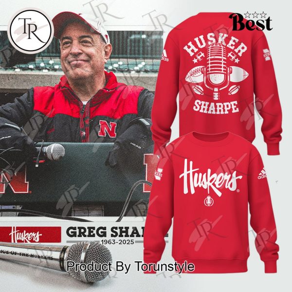 Greg Sharpe 1963-2025 “Voice of the Huskers” Honoring The Legend Limited Edition Hoodie