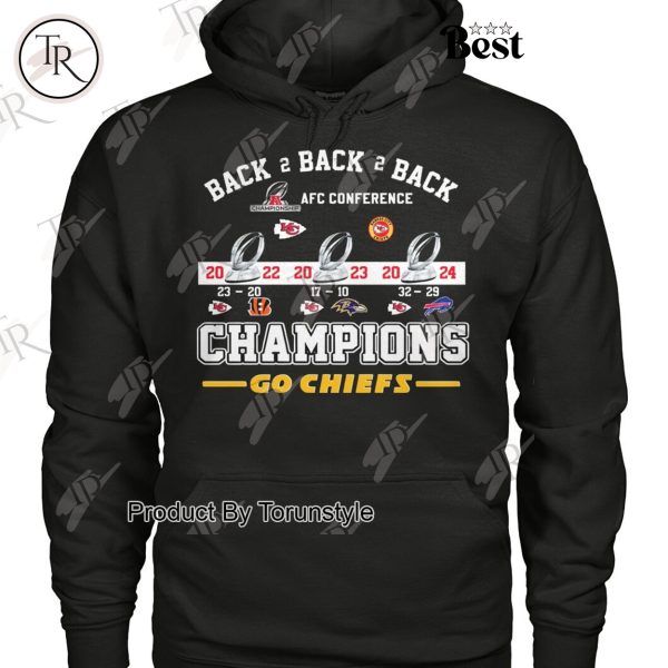 Back 2 Back 2 Back AFC Conference Champions “Go Chiefs” Kansas City Chiefs T-Shirt