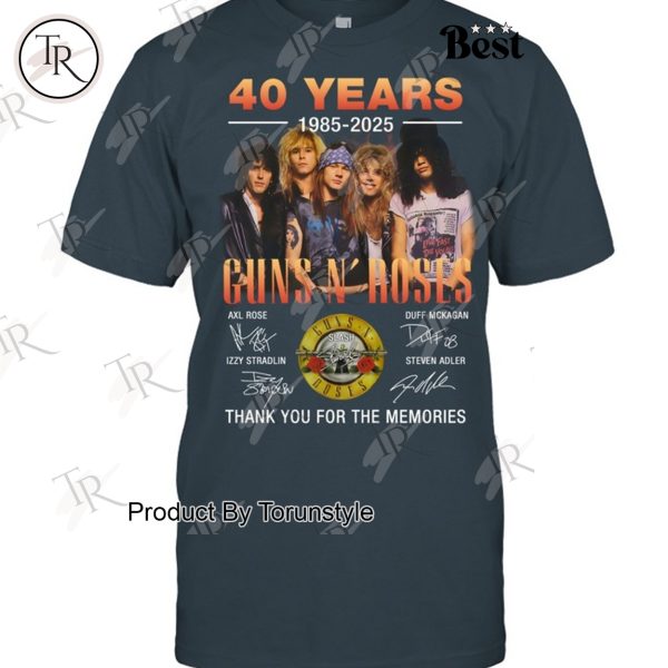 40 Years 1985-2025 Guns N’ Roses Thank You For The Memories T-Shirt