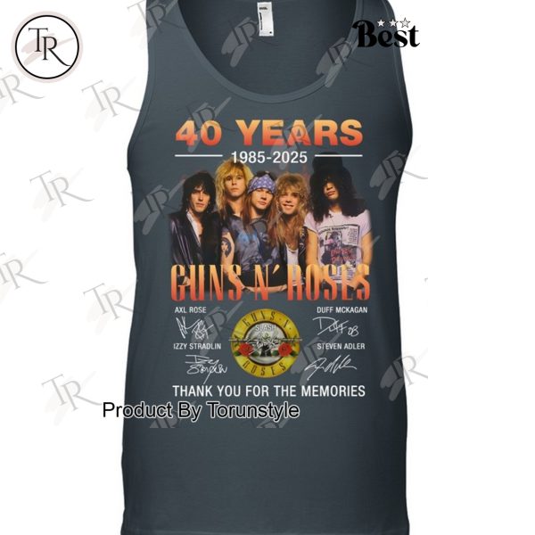 40 Years 1985-2025 Guns N’ Roses Thank You For The Memories T-Shirt