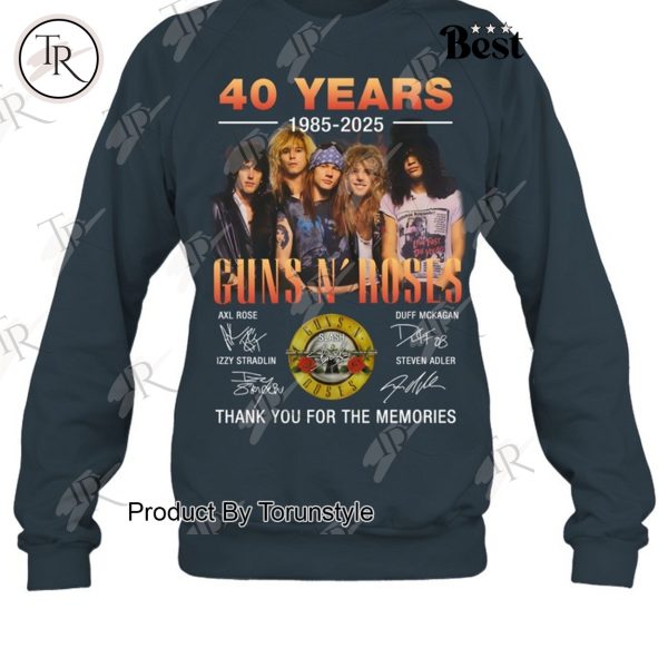 40 Years 1985-2025 Guns N’ Roses Thank You For The Memories T-Shirt