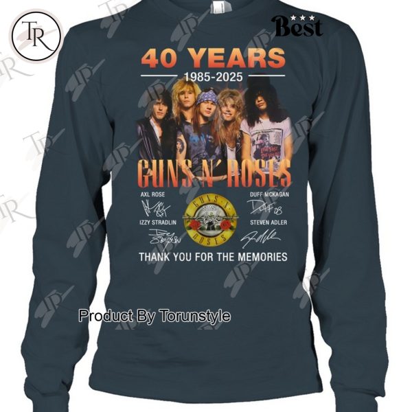 40 Years 1985-2025 Guns N’ Roses Thank You For The Memories T-Shirt