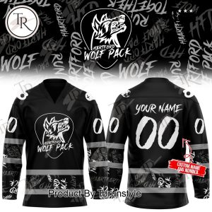 Hartford Wolf Pack Emo Night Custom Name Black Limited Edition Hockey Jersey