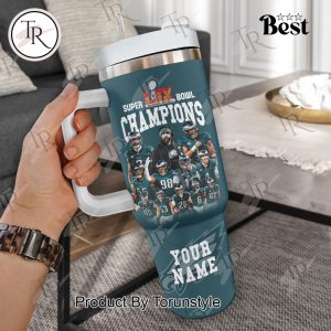 Limited Edition LIX Super Bowl Champions Philadelphia Eagles Custom Name 40oz Tumbler