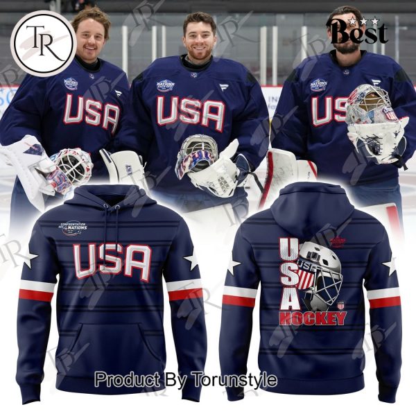 USA Hockey Fanatics Athletic Navy 2025 4 Nations Face Off Hoodie