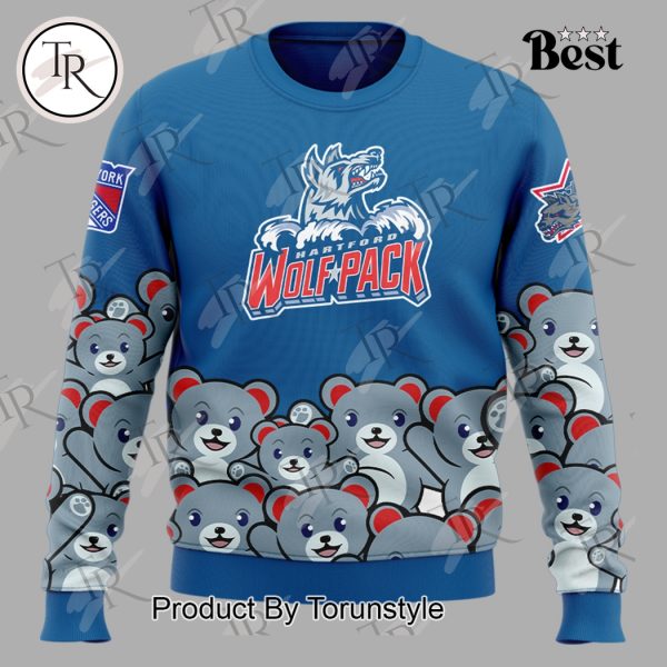 Hartford Wolf Pack Teddy Bear Toss 2025 Limited Edition Hoodie – Blue