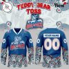 Hartford Wolf Pack Teddy Bear Toss 2025 Custom Name Limited Edition Hockey Jersey – White