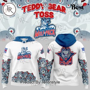 Hartford Wolf Pack Teddy Bear Toss 2025 Limited Edition Hoodie – White