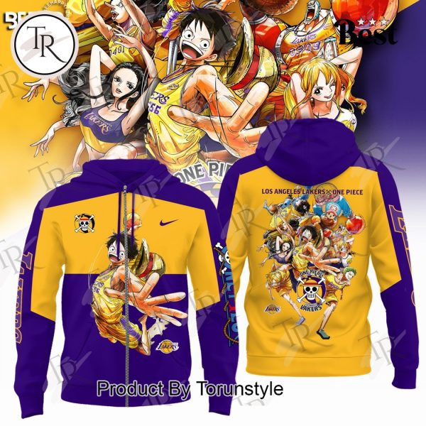 Luffy x Los Angeles Lakers 2025 Purple And Yellow Limited Edition Hoodie