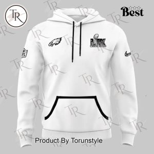 LIX Super Bowl Philadelphia Eagles White Design 2025 Hoodie