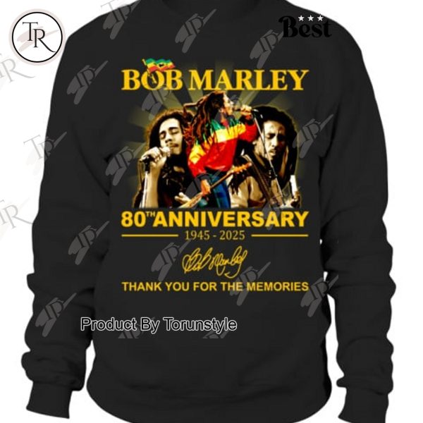 Bob Marley 80th Anniversary 1945-2025 Thank You For The Memories T-Shirt