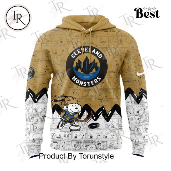 Cleveland Monsters Peanuts Night 2025 75th Anniversary Hoodie