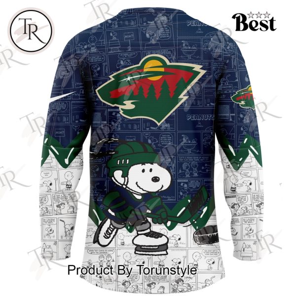 Minnesota Wild Peanuts Night 2025 75th Anniversary Hockey Jersey – Blue