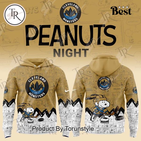 Cleveland Monsters Peanuts Night 2025 75th Anniversary Hoodie