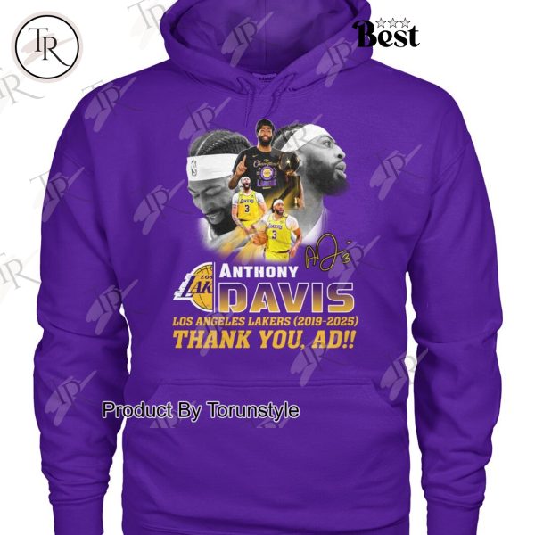 Anthony Davis X Los Angeles Lakers 2019-2025 Thank You, AD!! T-Shirt