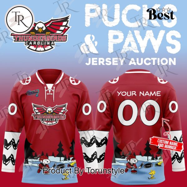 Carolina Thunderbirds Pucks and Paws 2025 Limited Edition Hockey Jersey