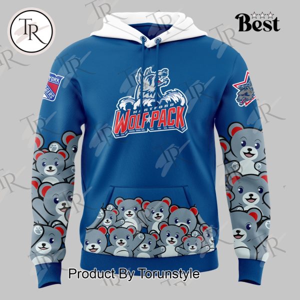 Hartford Wolf Pack Teddy Bear Toss 2025 Limited Edition Hoodie – Blue