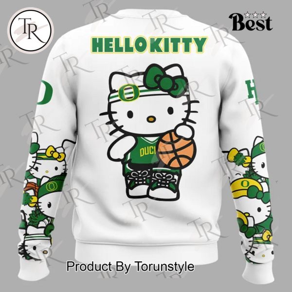 Oregon Ducks Women’s Basketball Hello Kitty Night New Edition 2025 Hoodie – White