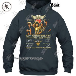 Bon Jovi 42nd Anniversary 1983-2025 Thank You For The Memories -T-Shirt