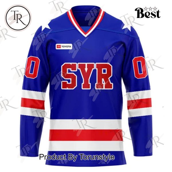 Syracuse Crunch 45th Anniversary Miracle On Ice Custom Name Special Edition Hockey Jersey