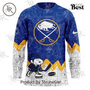 Buffalo Sabres Peanuts Night 75th Anniversary Hockey Jersey – Blue