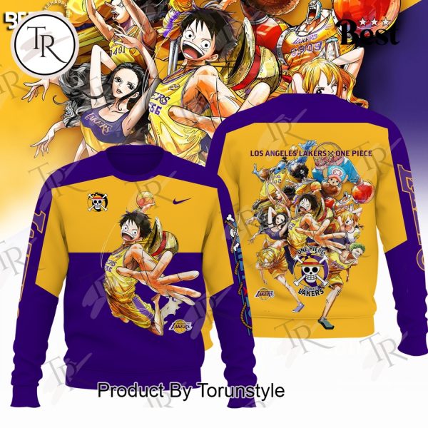 Luffy x Los Angeles Lakers 2025 Purple And Yellow Limited Edition Hoodie