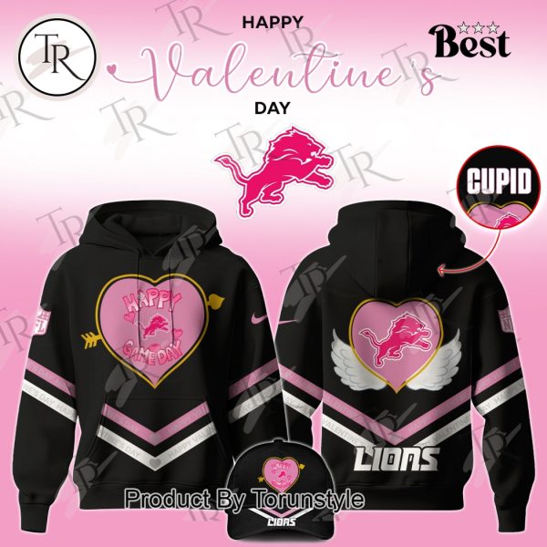 Detroit Lions Valentine “Happy Game Day” 2025 Hoodie