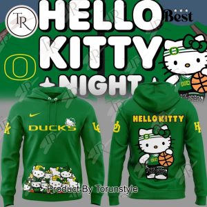 Oregon Ducks Women’s Basketball Hello Kitty Night New Edition 2025 Hoodie – Green