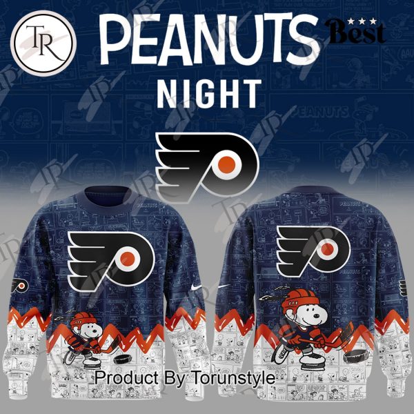 Philadelphia Flyers Peanuts Night 2025 75th Anniversary Hoodie – Blue