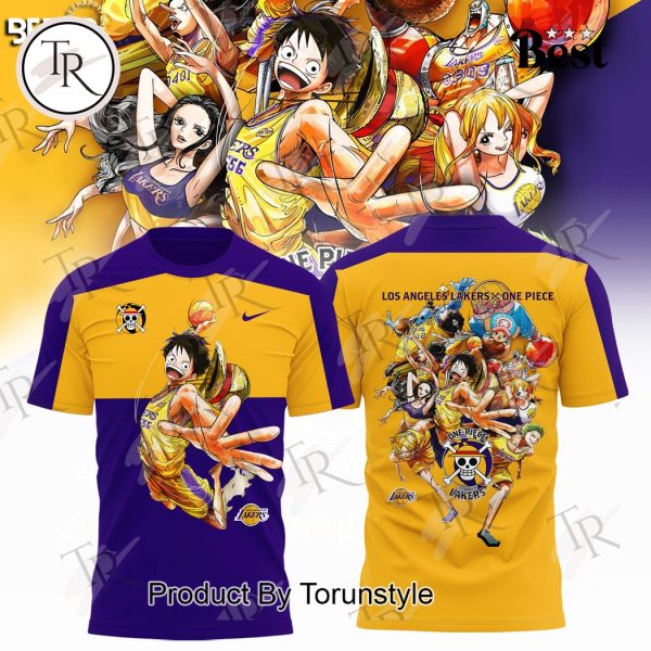 Luffy x Los Angeles Lakers 2025 Purple And Yellow Limited Edition Hoodie