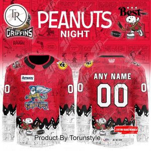 Grand Rapids Griffins Peanuts Night 2025 75th Anniversary Hockey Jersey