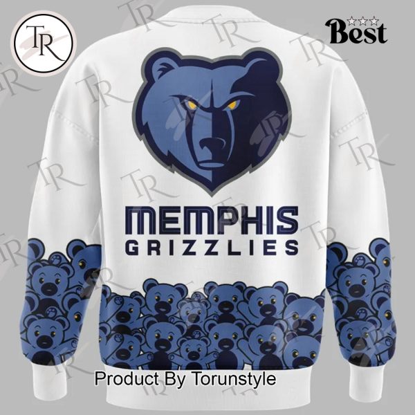 Memphis Grizzlies Teddy Bear Special Edition 2025 Hoodie – White