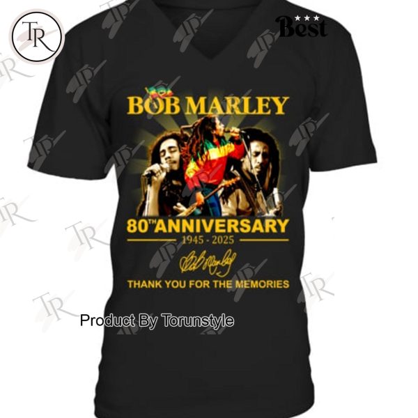 Bob Marley 80th Anniversary 1945-2025 Thank You For The Memories T-Shirt