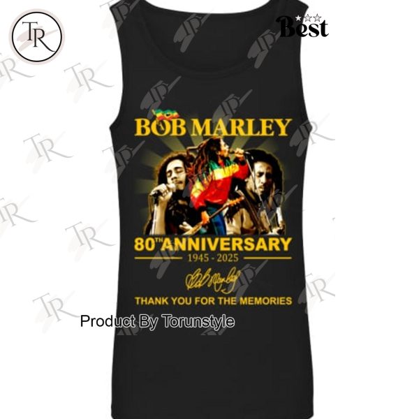 Bob Marley 80th Anniversary 1945-2025 Thank You For The Memories T-Shirt