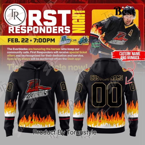 2025 Florida Everblades First Responders Night Custom Name Limited Edition Hoodie