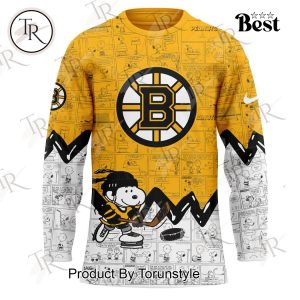 Boston Bruins Peanuts Night 2025 75th Anniversary Hockey Jersey