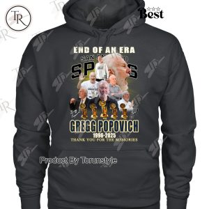 End Of An Era San Antonio Spurs x Gregg Popovich 1996-2025 Thank You For The Memories T-Shirt