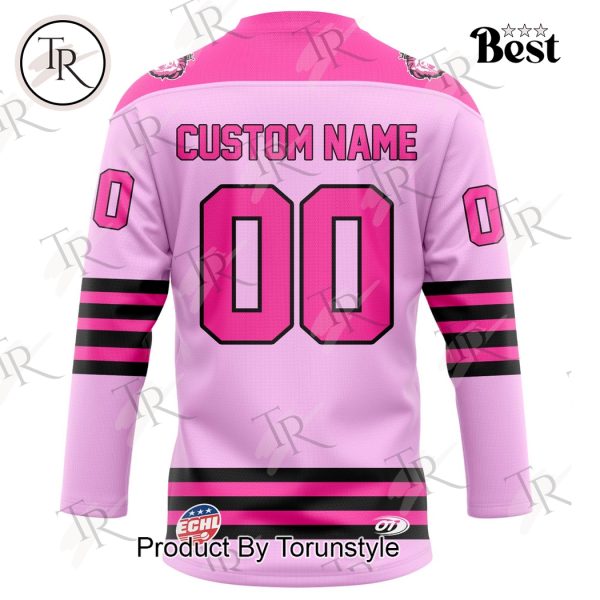 Reading Royals Pink In The Rink “Women In Sports Panel” Custom Name Hockey Jersey – Pink