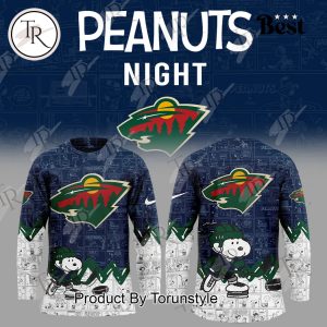 Minnesota Wild Peanuts Night 2025 75th Anniversary Hockey Jersey – Blue