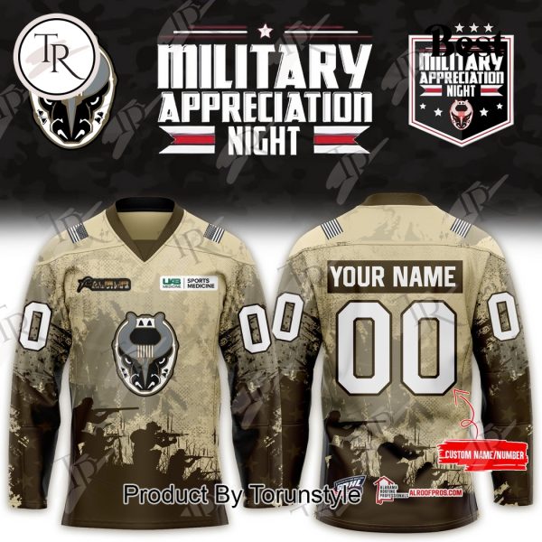 Birmingham Bulls Military Appreciation Night 2025 Custom Name Hockey Jersey