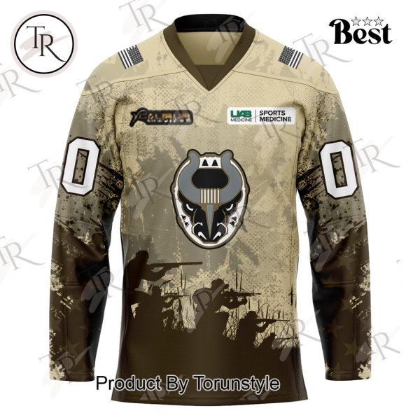 Birmingham Bulls Military Appreciation Night 2025 Custom Name Hockey Jersey