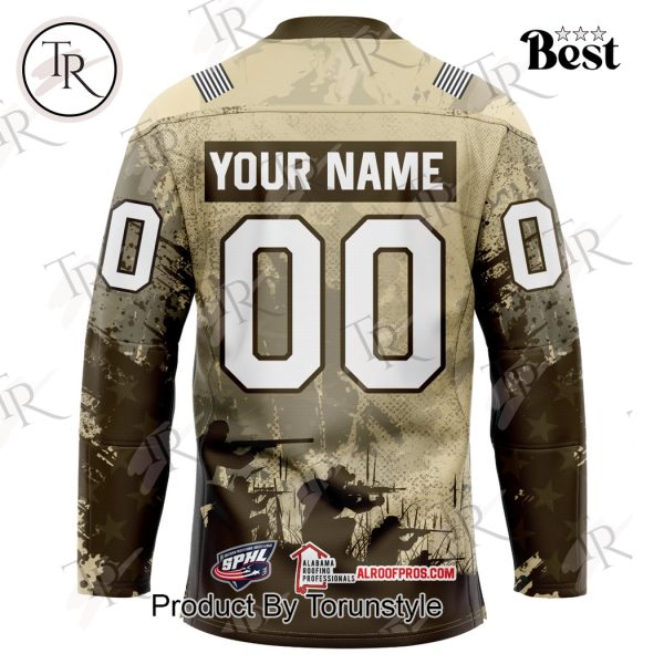 Birmingham Bulls Military Appreciation Night 2025 Custom Name Hockey Jersey