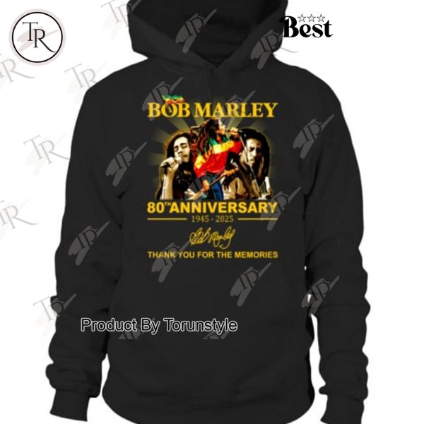 Bob Marley 80th Anniversary 1945-2025 Thank You For The Memories T-Shirt