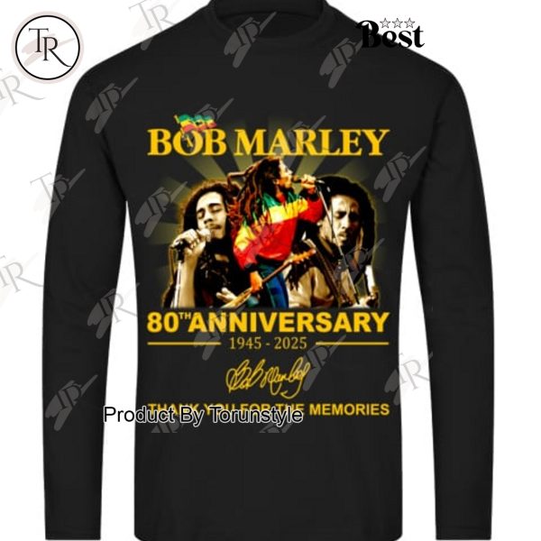 Bob Marley 80th Anniversary 1945-2025 Thank You For The Memories T-Shirt