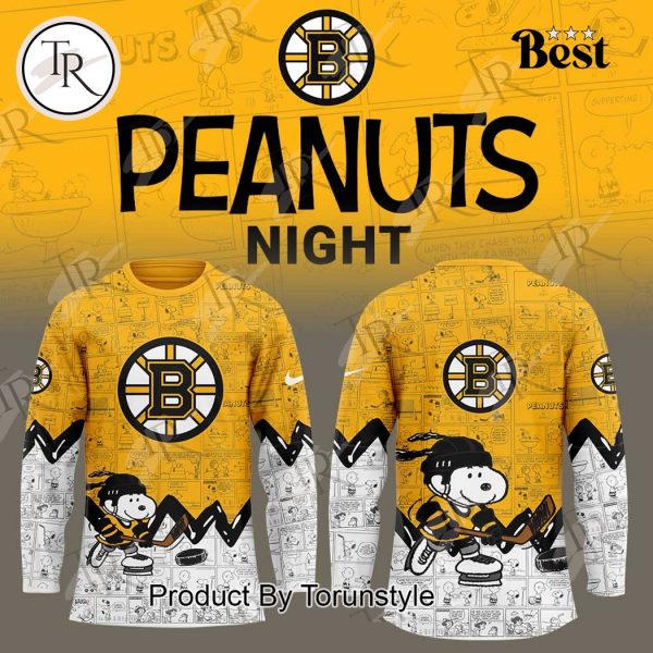 Boston Bruins Peanuts Night 2025 75th Anniversary Hockey Jersey