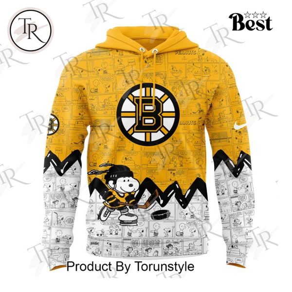 Boston Bruins Peanuts Night 2025 75th Anniversary Hoodie