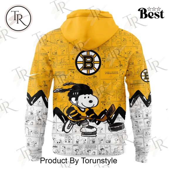 Boston Bruins Peanuts Night 2025 75th Anniversary Hoodie