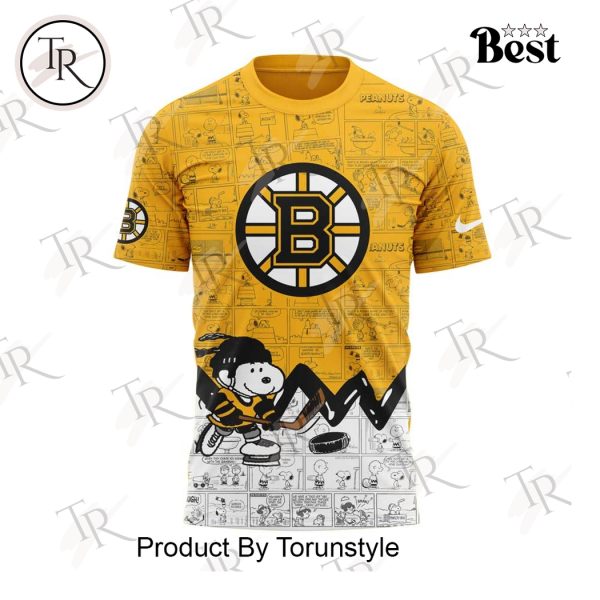 Boston Bruins Peanuts Night 2025 75th Anniversary Hoodie